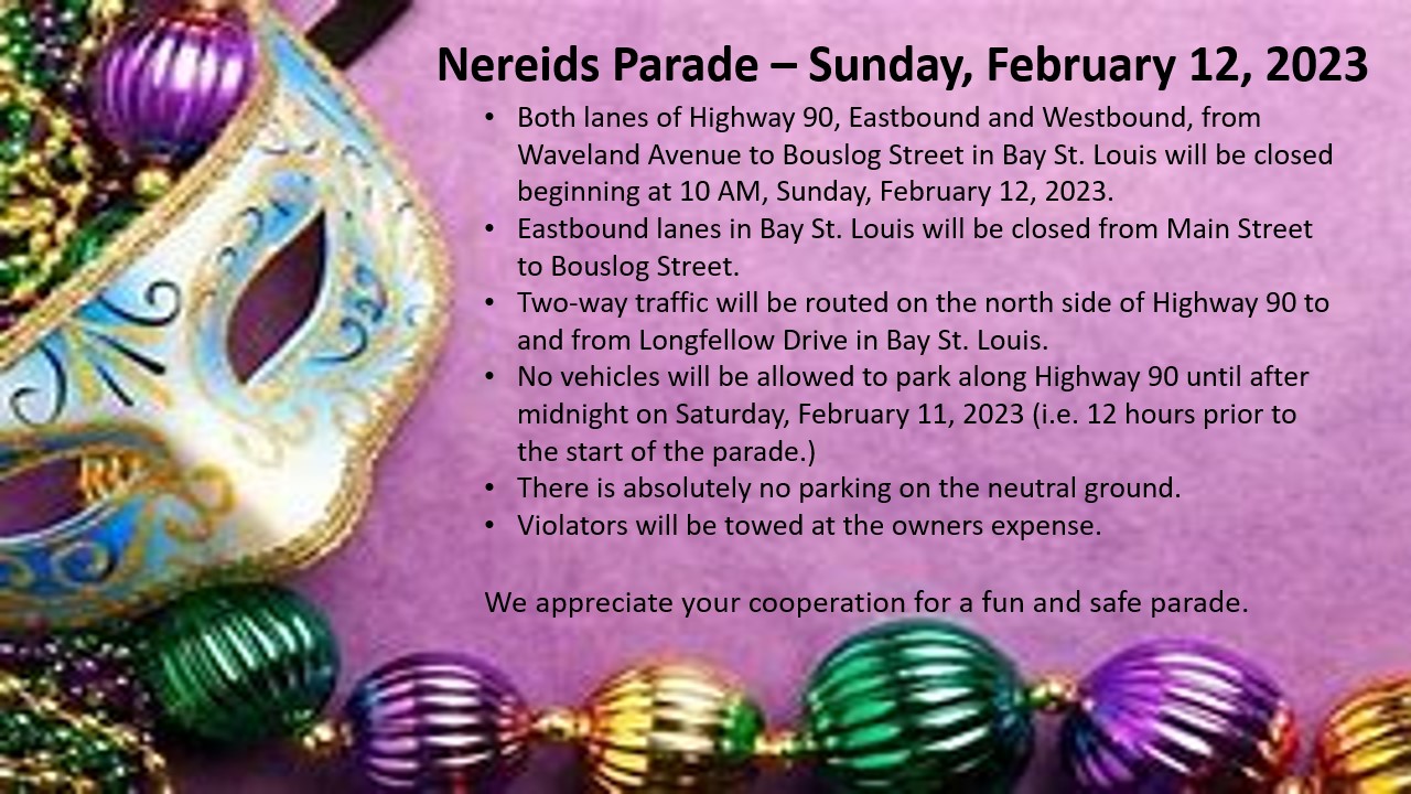 Nereids Parade Sunday, February 12, 2023 Waveland Mississippi